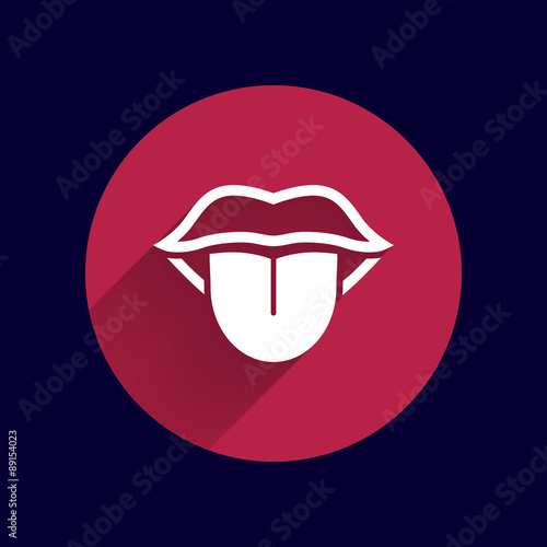 Tongue icon vector isolated human fun anatomical