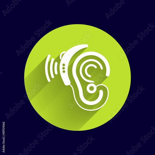 Ear vector icon hearing aid ear listen sound graphics