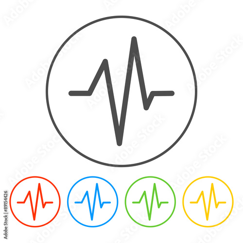 Heart beat, Cardiogram, Medical icon - Vector