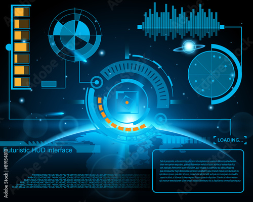 Abstract future, concept vector futuristic blue virtual graphic