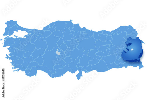 Map of Turkey, Van