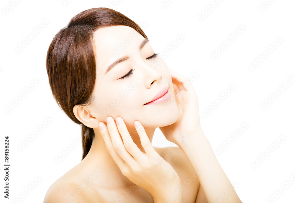 Portrait of beautiful young woman with clean face Portrait of beautiful young woman with clean face
