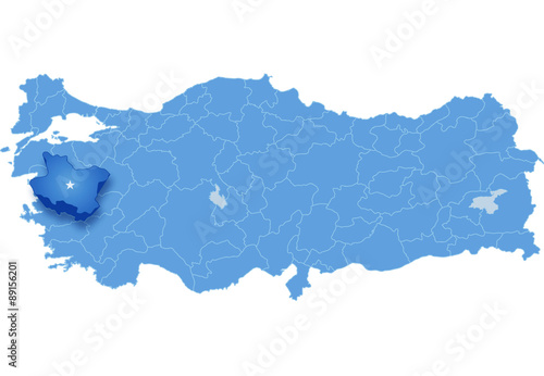 Map of Turkey, Manisa