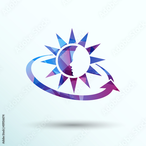 Sun Cream Containers. Vector illustration icon sun tan
