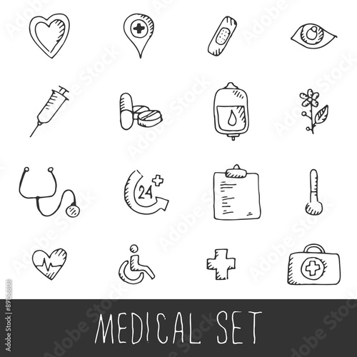 Sketch Medical Icon Set
