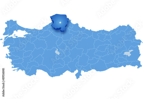 Map of Turkey, Kastamonu