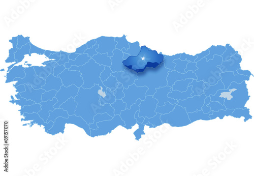 Map of Turkey, Tokat
