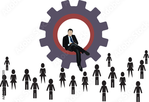 industriale con operai collaboratori
