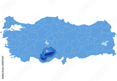 Map of Turkey, Karaman