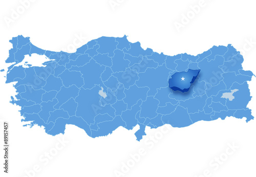 Map of Turkey, Tunceli