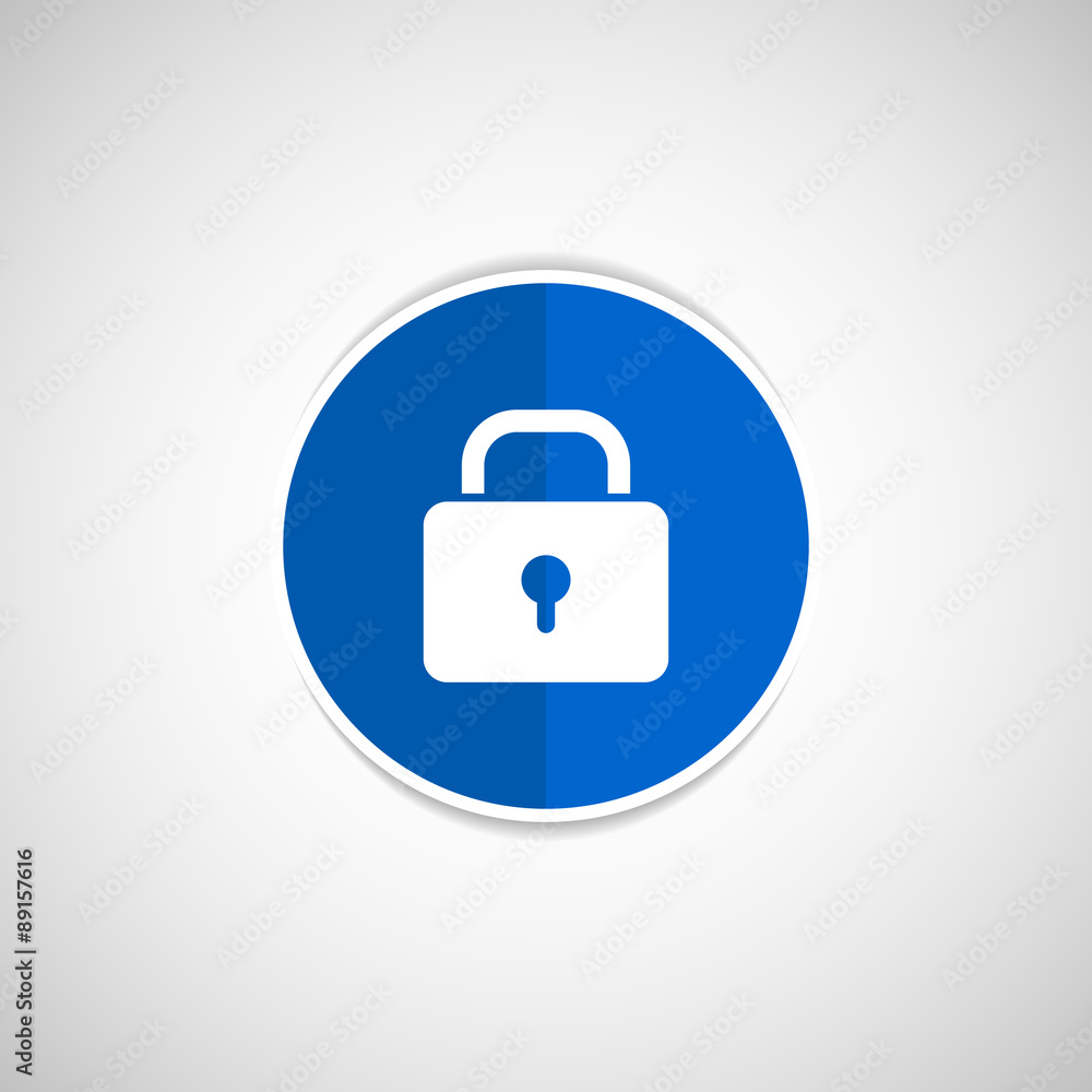 Blue lock icon with protection key password blocked Blue lock icon with protection key password blocked