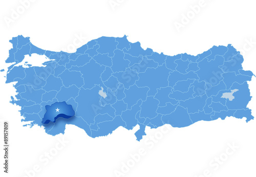 Map of Turkey , Burdur
