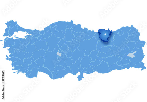 Map of Turkey, Gumushane
