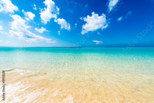 Beautiful sea and the white beach, Okinawa, Japan