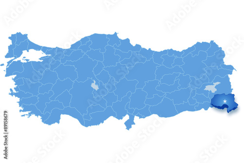 Map of Turkey, Hakkari