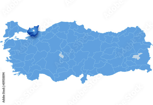 Map of Turkey, Kocaeli