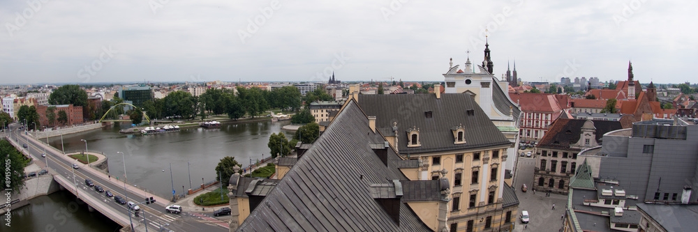 Blick über die Innenstadt von Breslau, Wroclaw