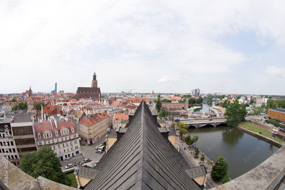 Blick über die Innenstadt von Breslau, Wroclaw