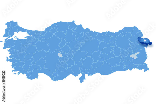 Map of Turkey, Igdir