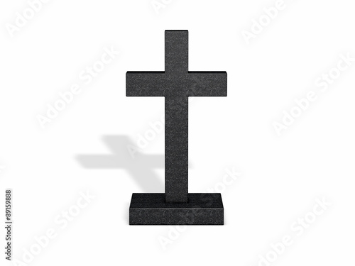 cross gravestone on white background