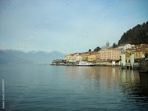 Picturesque little Italian town of Varenna located on the shore of Lake Como in Lombardy, Italy, on a sunny day. © Jasmina