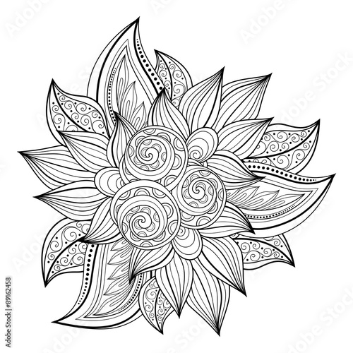 Vector Monochrome Floral Background