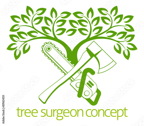 Tree Surgeon Axe and Cainsaw Design
