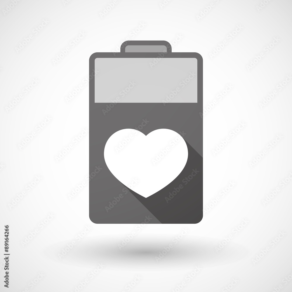 Isolated battery icon with a heart Isolated battery icon with a heart