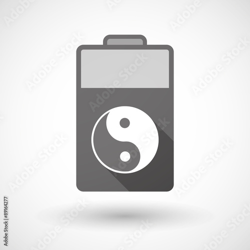 Isolated battery icon with a ying yang