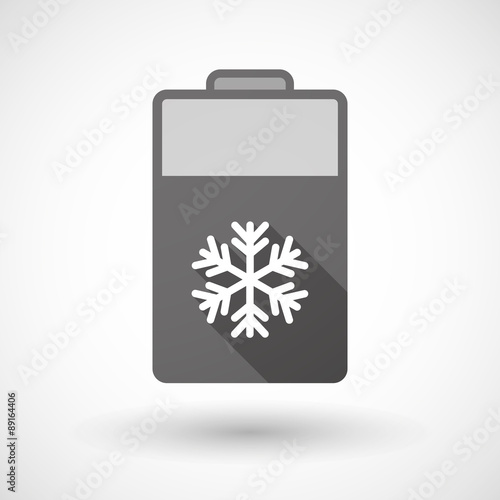 Isolated battery icon with a snow flake