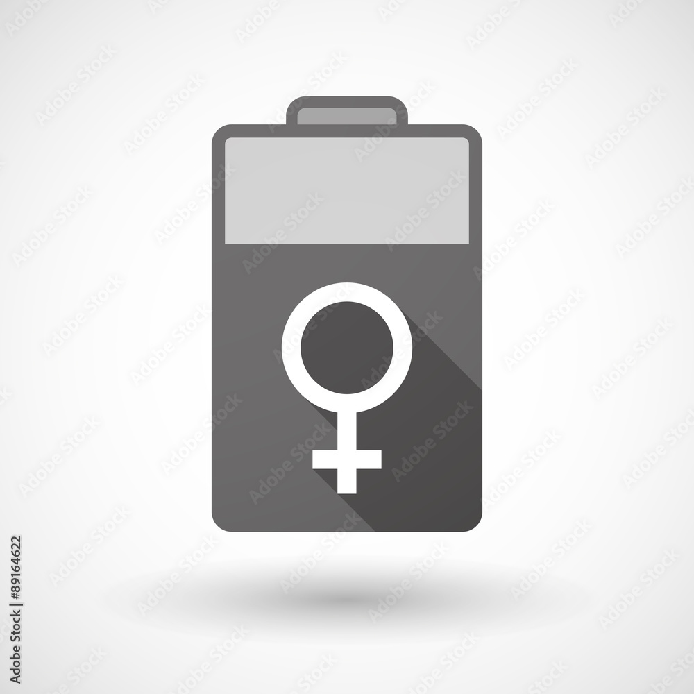 Isolated battery icon with a female sign Isolated battery icon with a female sign
