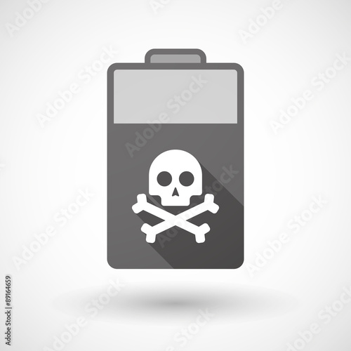 Isolated battery icon with a skull