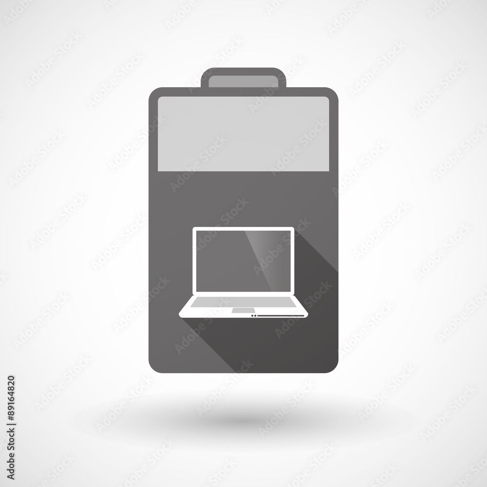 Isolated battery icon with a laptop Isolated battery icon with a laptop