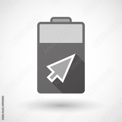 Isolated battery icon with a cursor