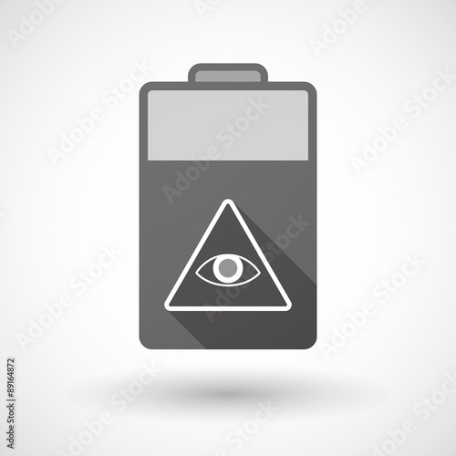 Isolated battery icon with an all seeing eye