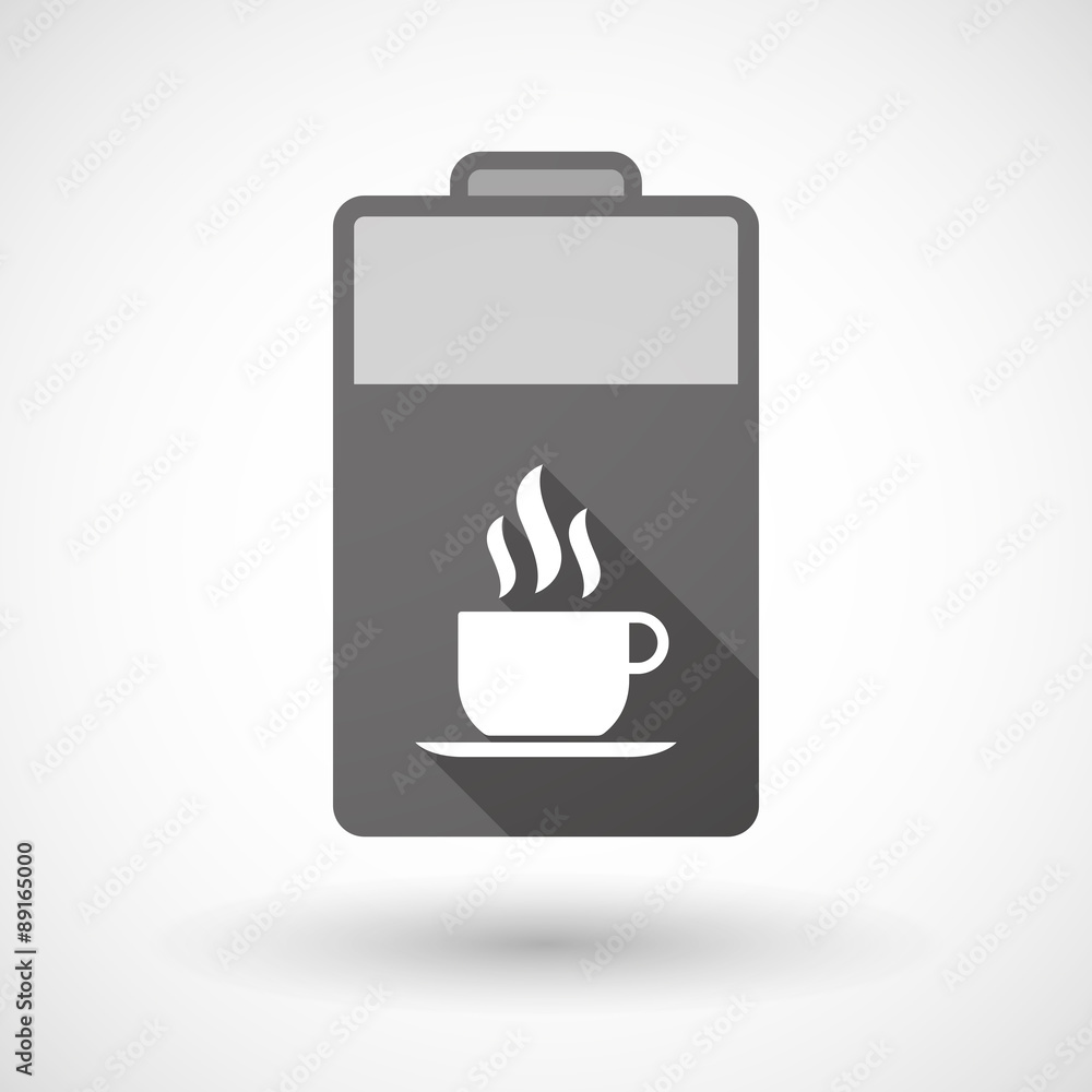 Isolated battery icon with a cup of coffee Isolated battery icon with a cup of coffee