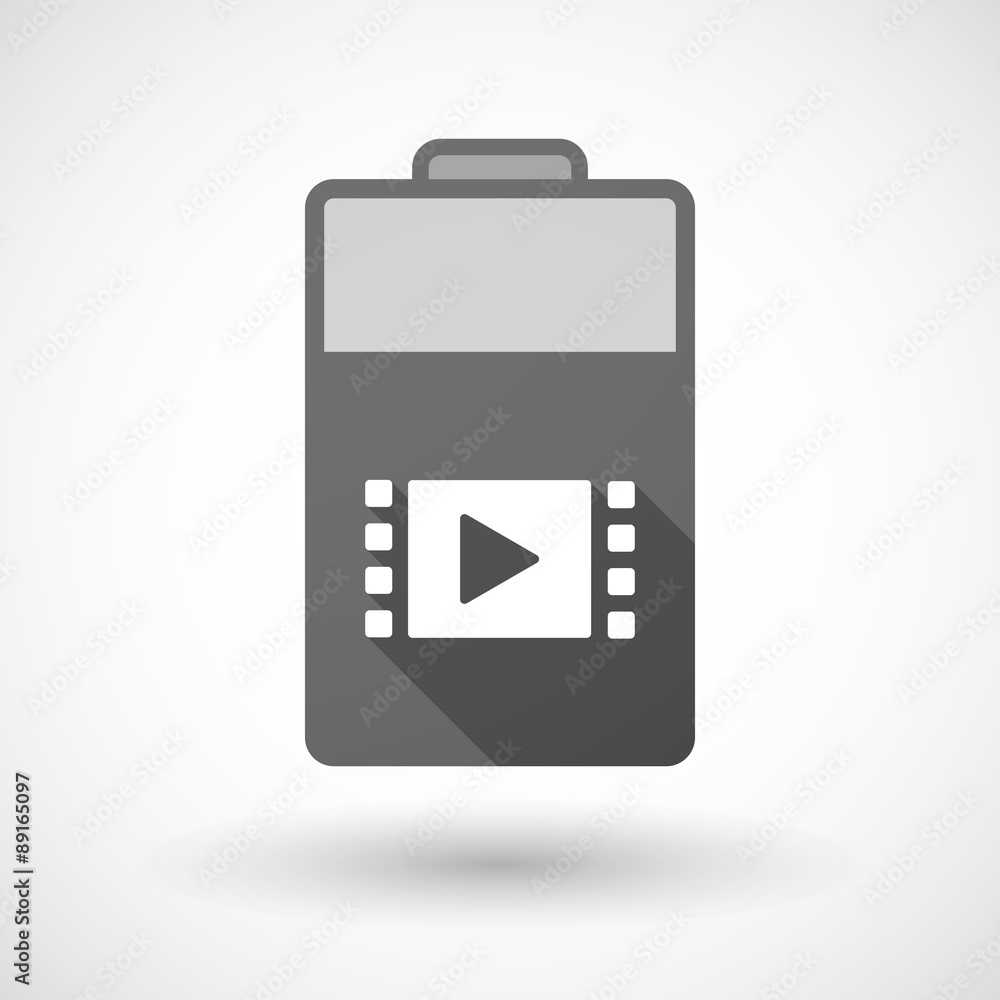 Isolated battery icon with a multimedia sign Isolated battery icon with a multimedia sign