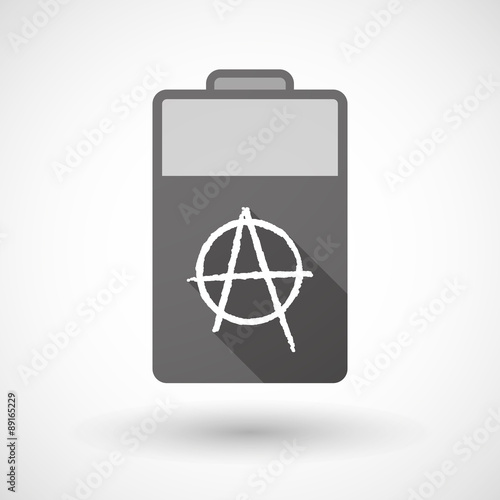 Isolated battery icon with an anarchy sign