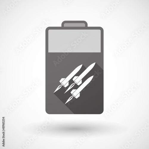 Isolated battery icon with missiles