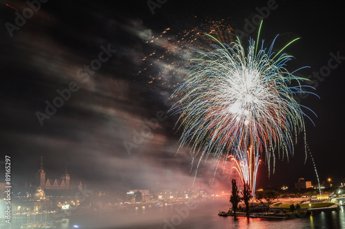Obraz na płótnie Pyromagic Szczecin 2015 w salonie
