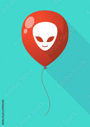 Long shadow balloon with an alien face