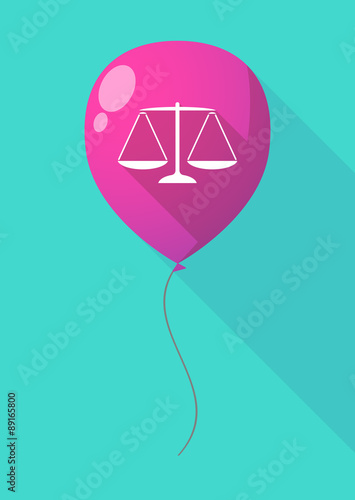 Long shadow balloon with a justice weight scale sign