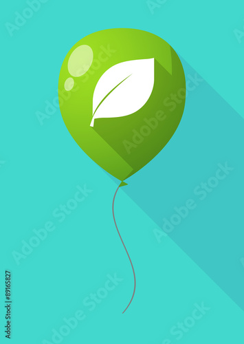 Long shadow balloon with a leaf