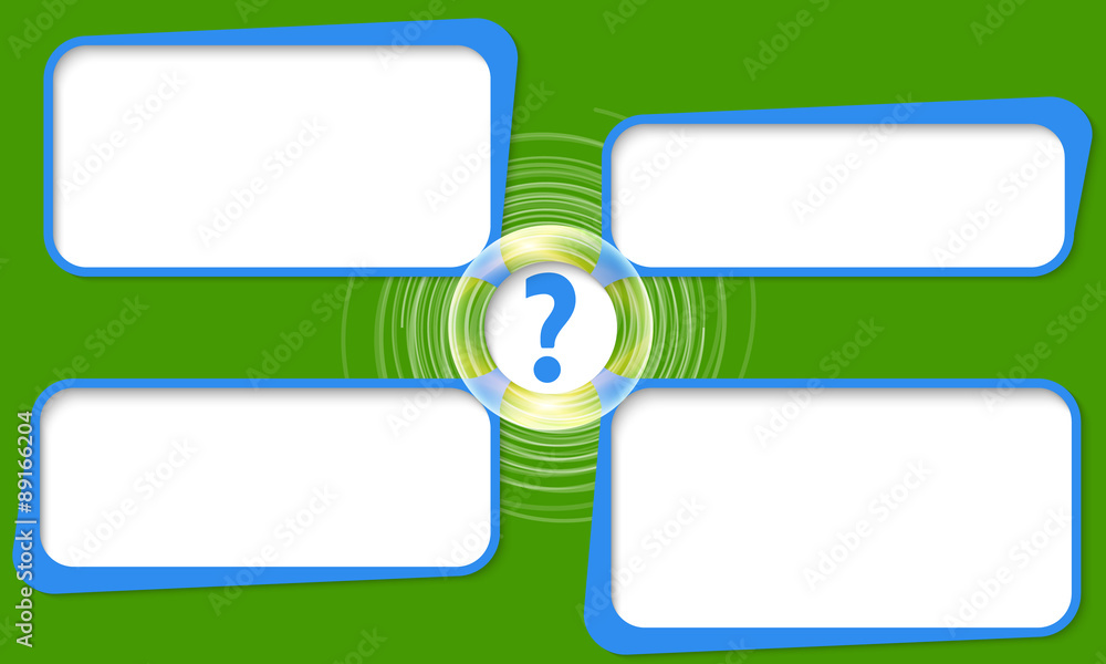 Obraz premium Four connected frames for your text and question mark
