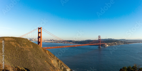 Golden Gate bridge, San Francisco, USA. Panoramic image.