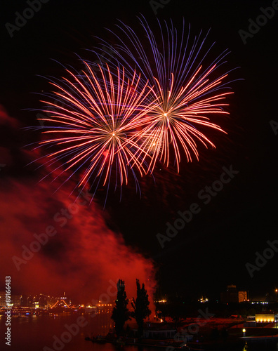 Obraz na płótnie Pyromagic Szczecin 2015 - Fireworks w salonie