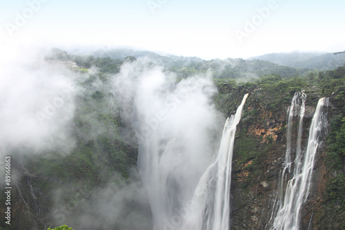 Streams of beautiful Jog Waterfall , Shimoga , India , Jog Falls is the second-highest plunge waterfall in India