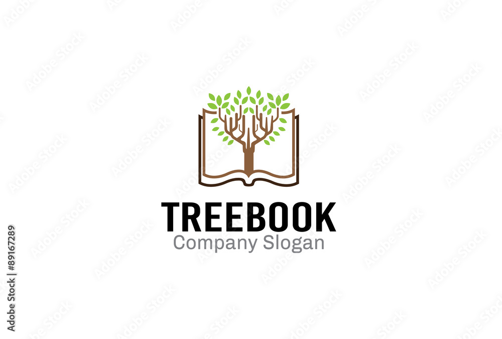 Tree Book Logo template Tree Book Logo template