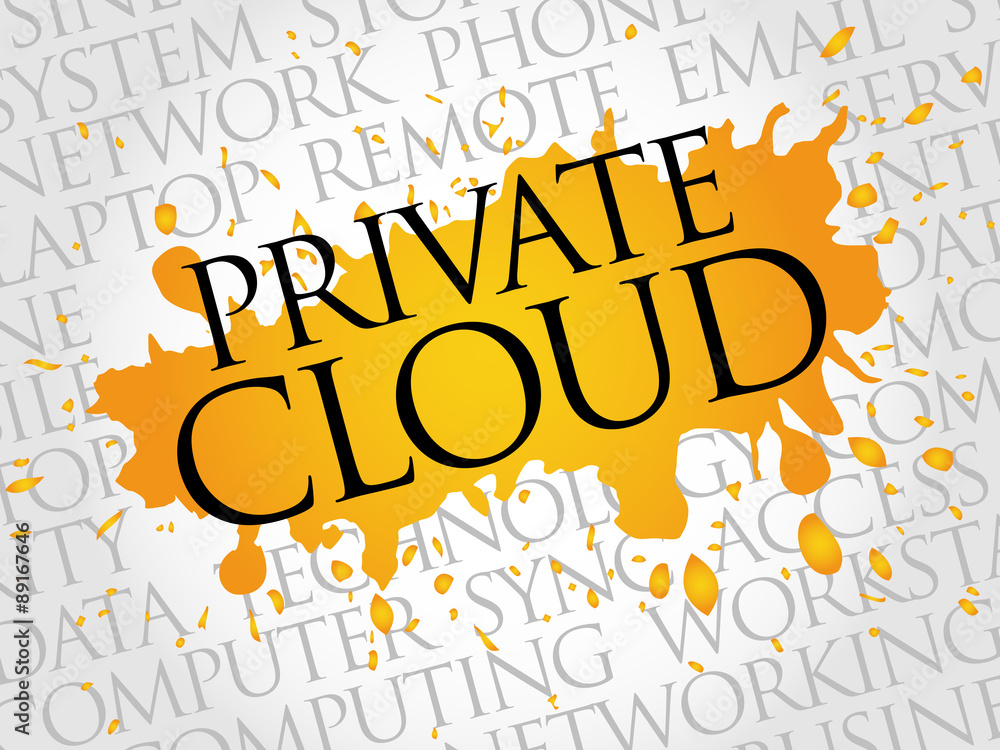 Obraz premium Private cloud word cloud concept