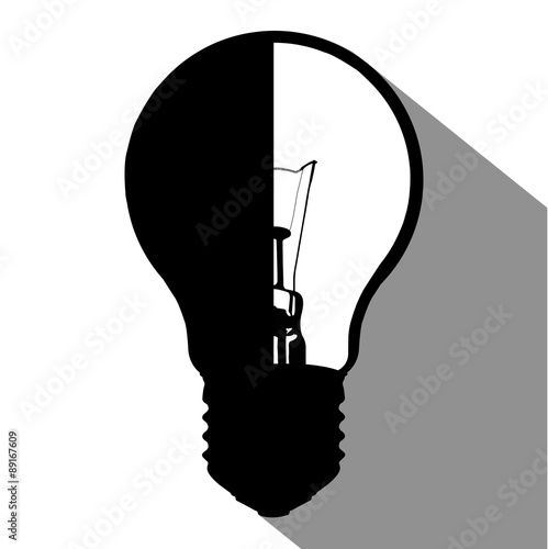 light bulb long shadow vector